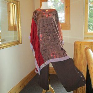 Kusnadi Multicolored Midi Caftan and Tienda Ho Brown Cotton Pants